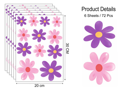 Pink and Purple Floral Wall Stickers