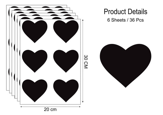 Black Heart Wall Stickers – Peel and Stick