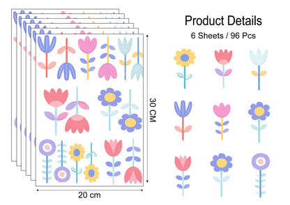 Pastel Flower Wall Stickers – Peel & Stick Kids Room Decor