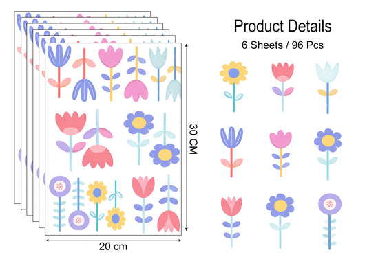 Pastel Flower Wall Stickers – Peel & Stick Kids Room Decor