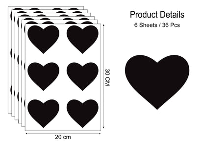 Black Heart Wall Stickers – Peel and Stick
