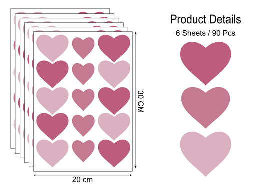 Sweet Pink Hearts Stickers