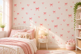 Blush Bow & Heart Wall Stickers