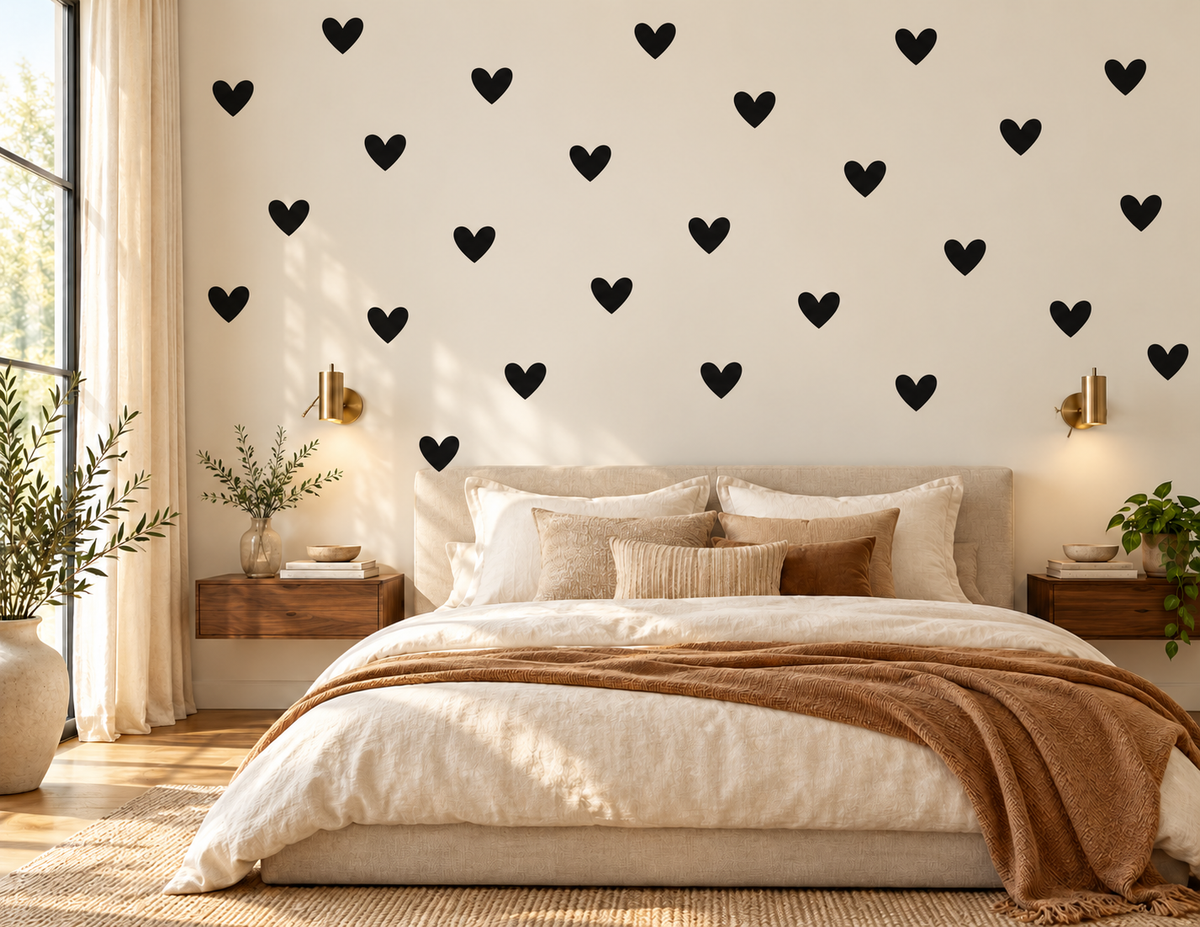 Black Heart Wall Stickers