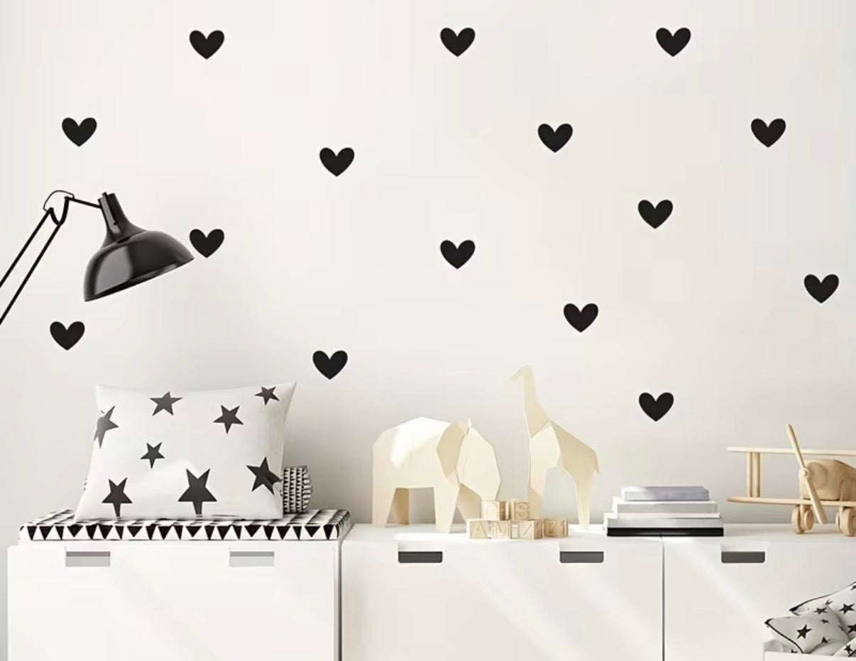 Black Heart Wall Stickers – Peel and Stick