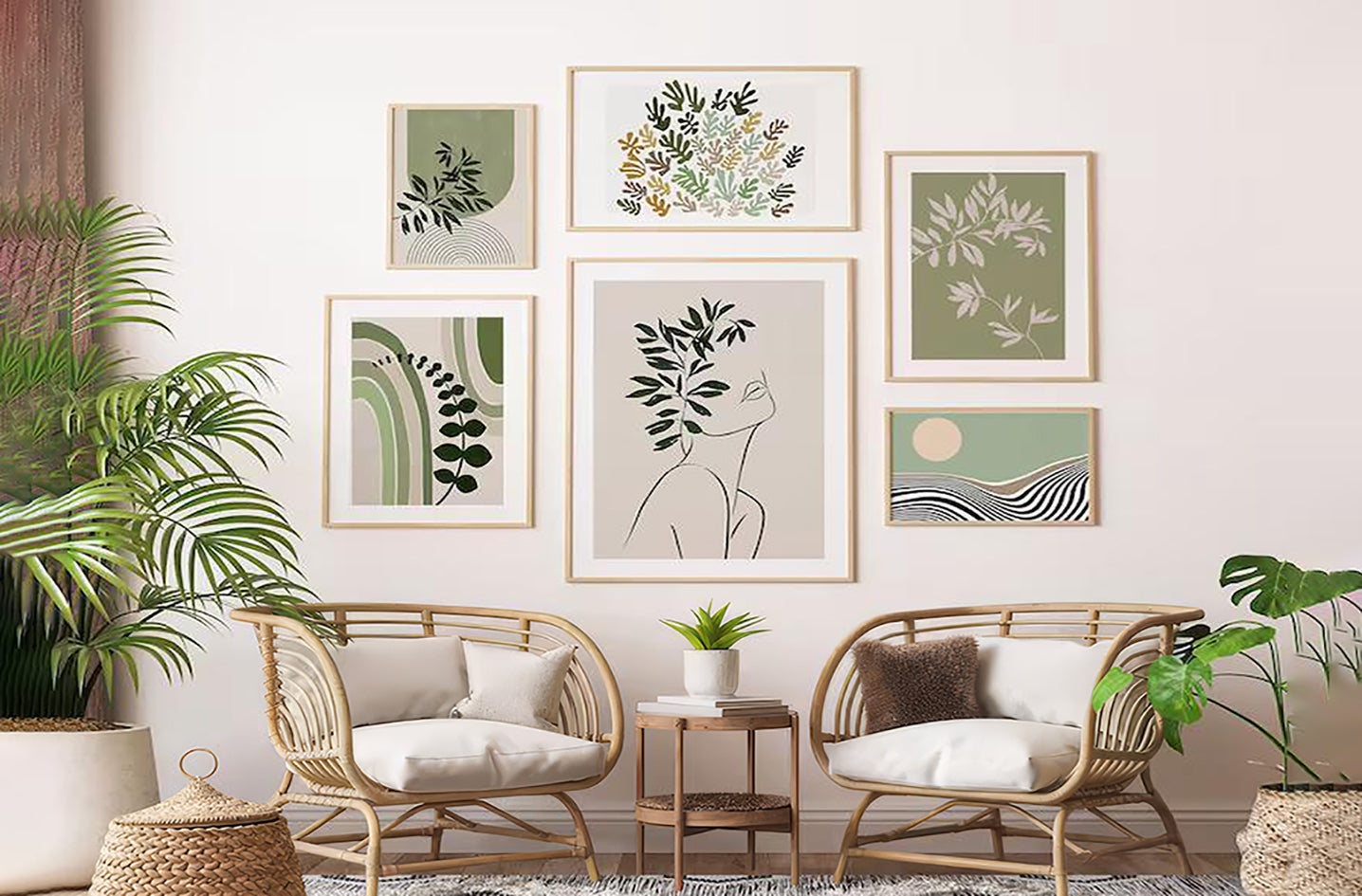 Earthy Green Boho Plant